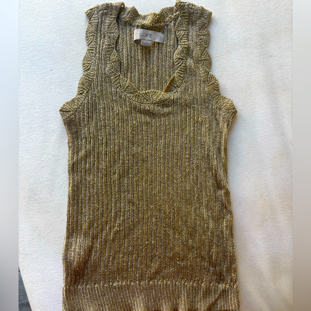 Gold Shimmer ribbed sweater